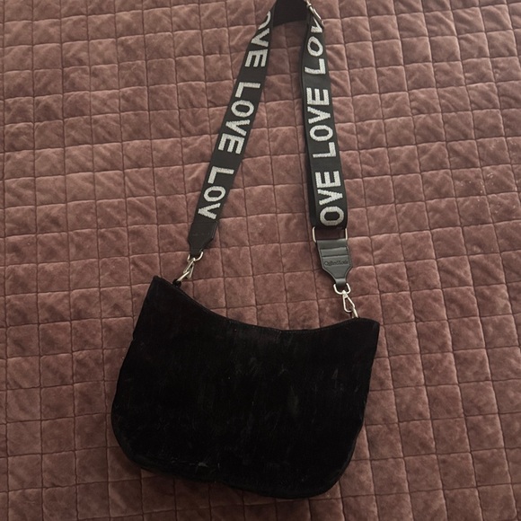 Quilted Koala Handbags - Quilted Koala is Black Shoulder Bag with LOVE Strap